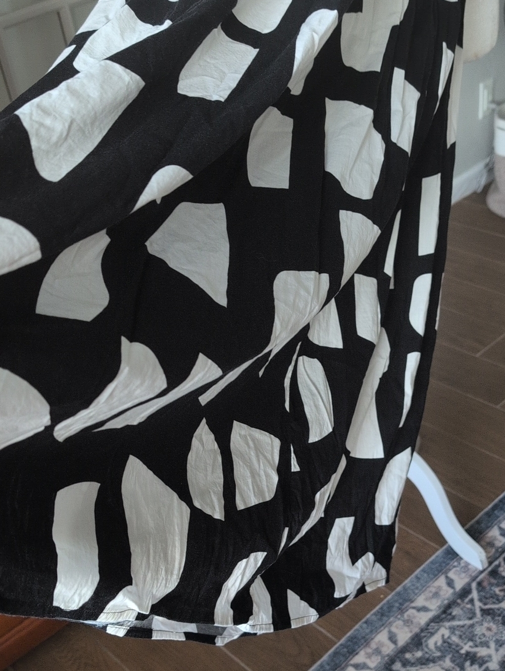 Yes No Black & White Geometric Maxi Summer Sun Dress Small - Picture 6 of 8